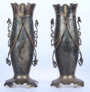 Secesní párové vázy - bronz