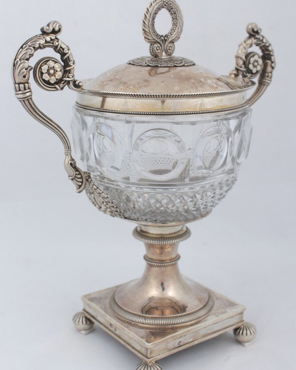 Silver cup with lid