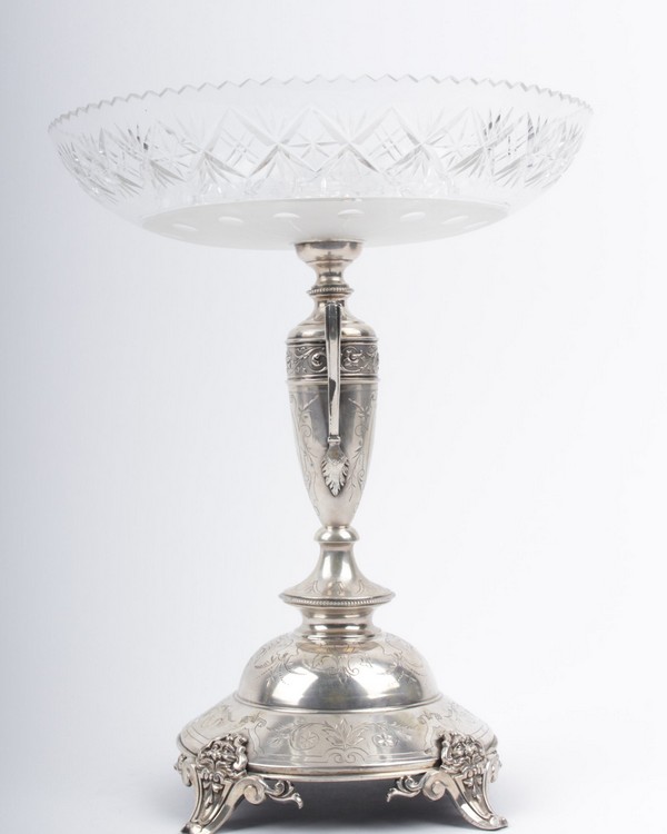 Silver bowl with glass