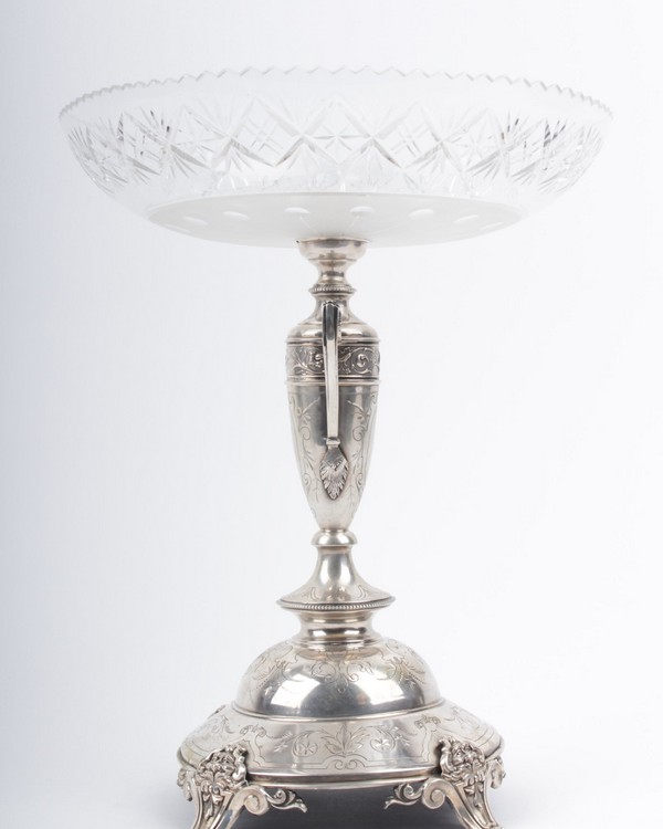 Silver bowl with glass