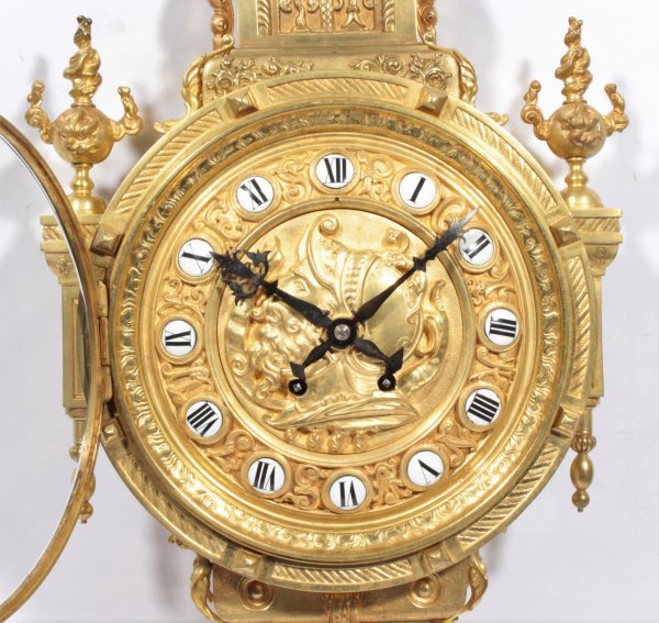 Velké francouzské nástěnné bronzové hodiny