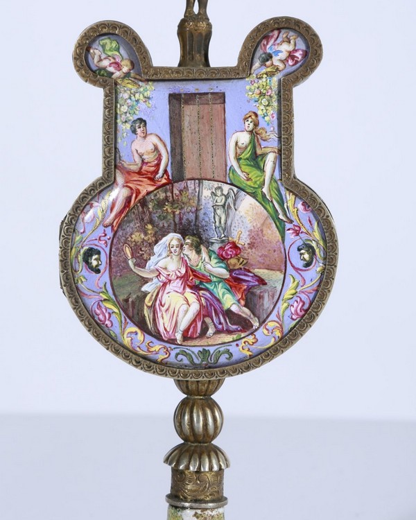 Viennese miniature enamel digital clock