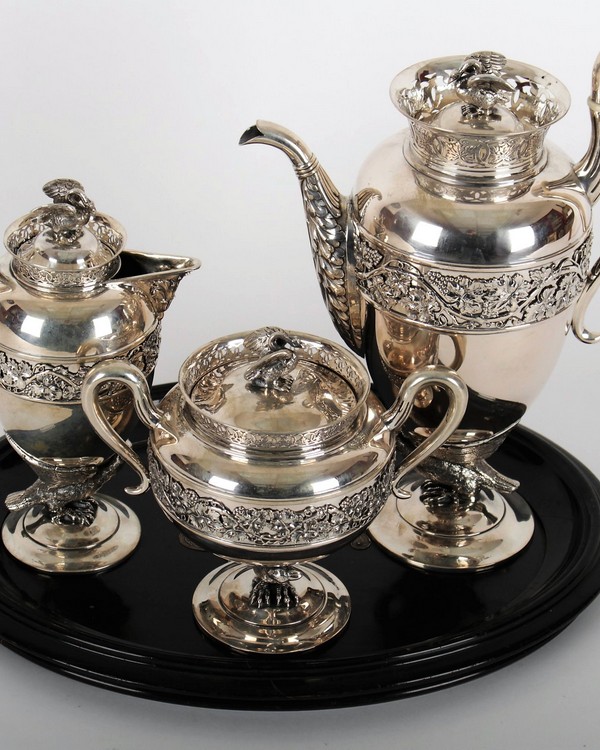 A Plastically decorated silver service