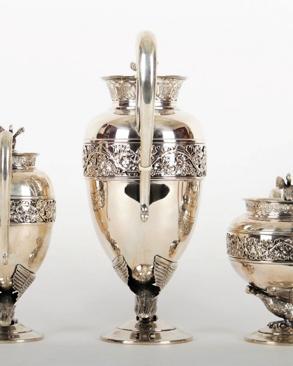 A Plastically decorated silver service