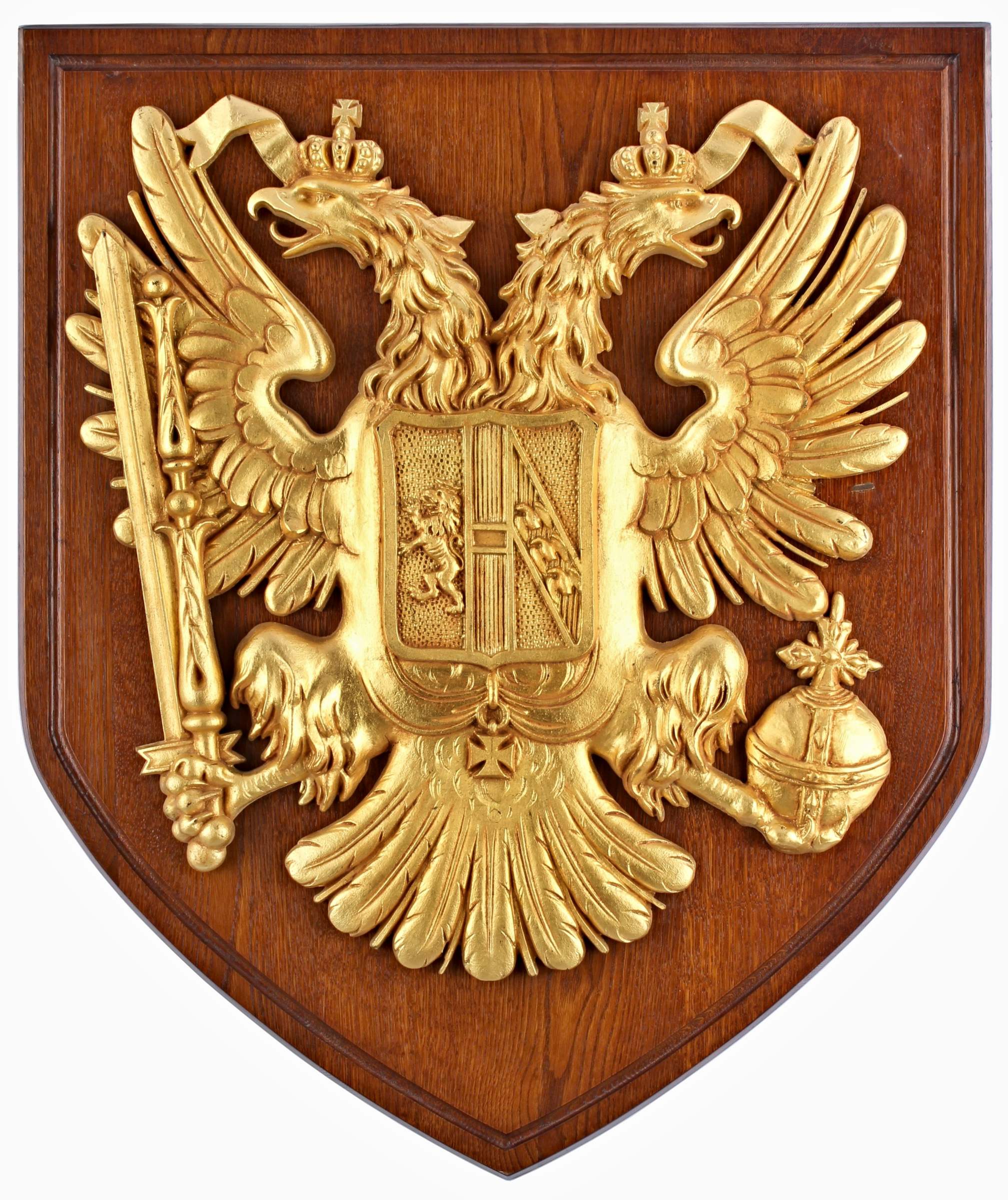 Velký nástěnný reliéf: rakousko-uherský státní znak