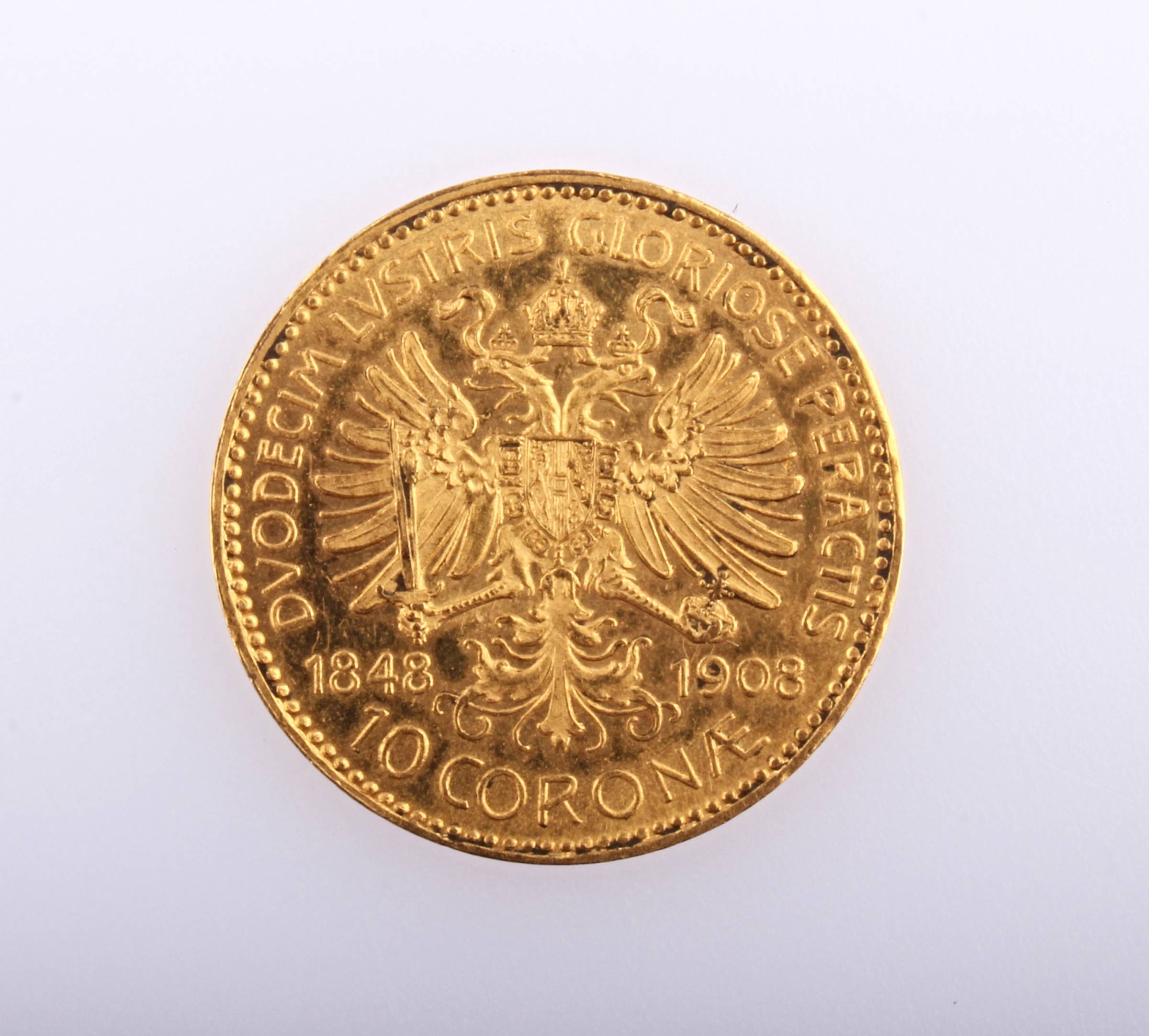 Zlatá mince: Jubilejní 10 Koruna 1908 František Josef I. 1848 - 1908