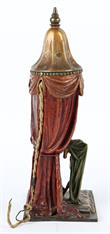 Stolní bronzová lampa s figurální výzdobou