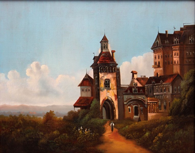 Romantismus krajina s hradem