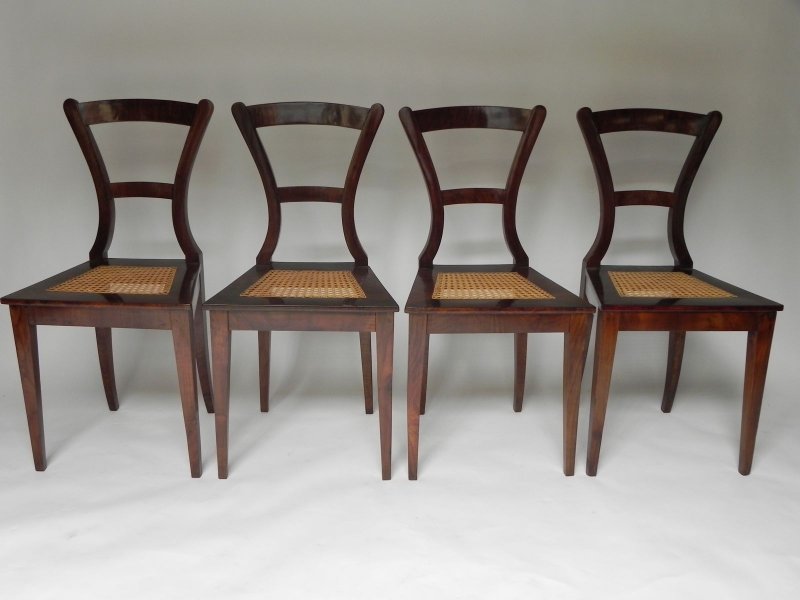 Židle s výpletem biedemeier - sada 4 kusů