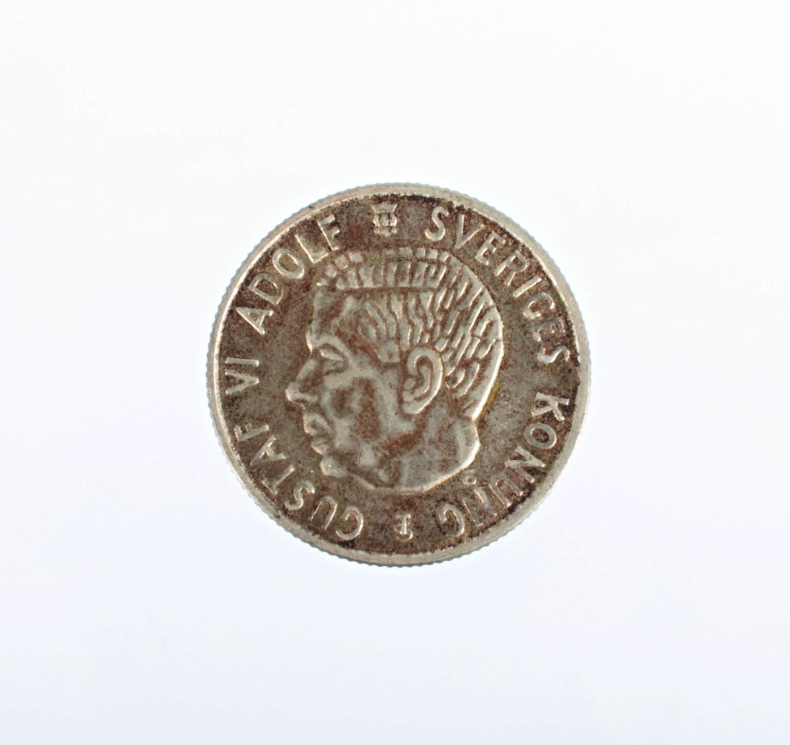 Stříbrná mince 2 Koruny švédské - Král Gustav VI. Adolf 1957