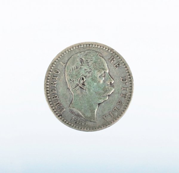 Stříbrná mince 2 Lire - Umberto I. 1884