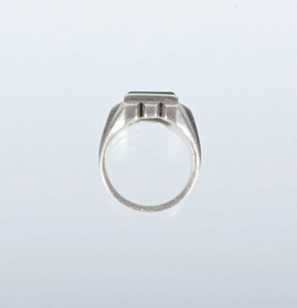 Pánský stříbrný prsten s chryzoprasem