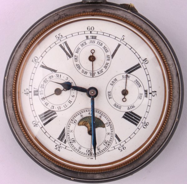  Lunární dvouplášťové pánské kapesní hodinky