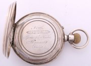 Stříbrné trojplášťové pánské kapesní hodinky s řetízkem