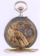 Kapesní pánské hodinky plasticky zdobené - zaoceánský parník, obecný kov
