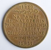 Bronzová medaile T.G. Masaryk  85. narozeniny 1935 v etui