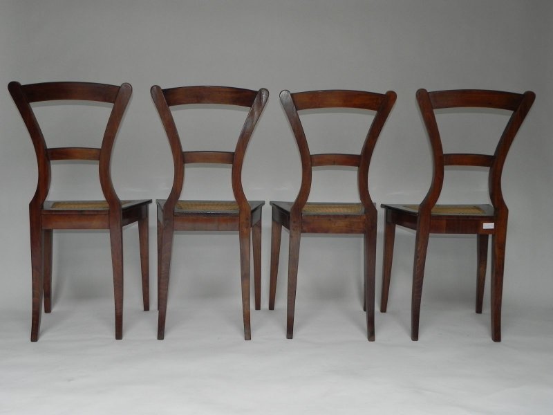 Židle s výpletem biedemeier - sada 4 kusů