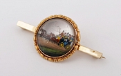Gold Tiffany brooch miniature decorated