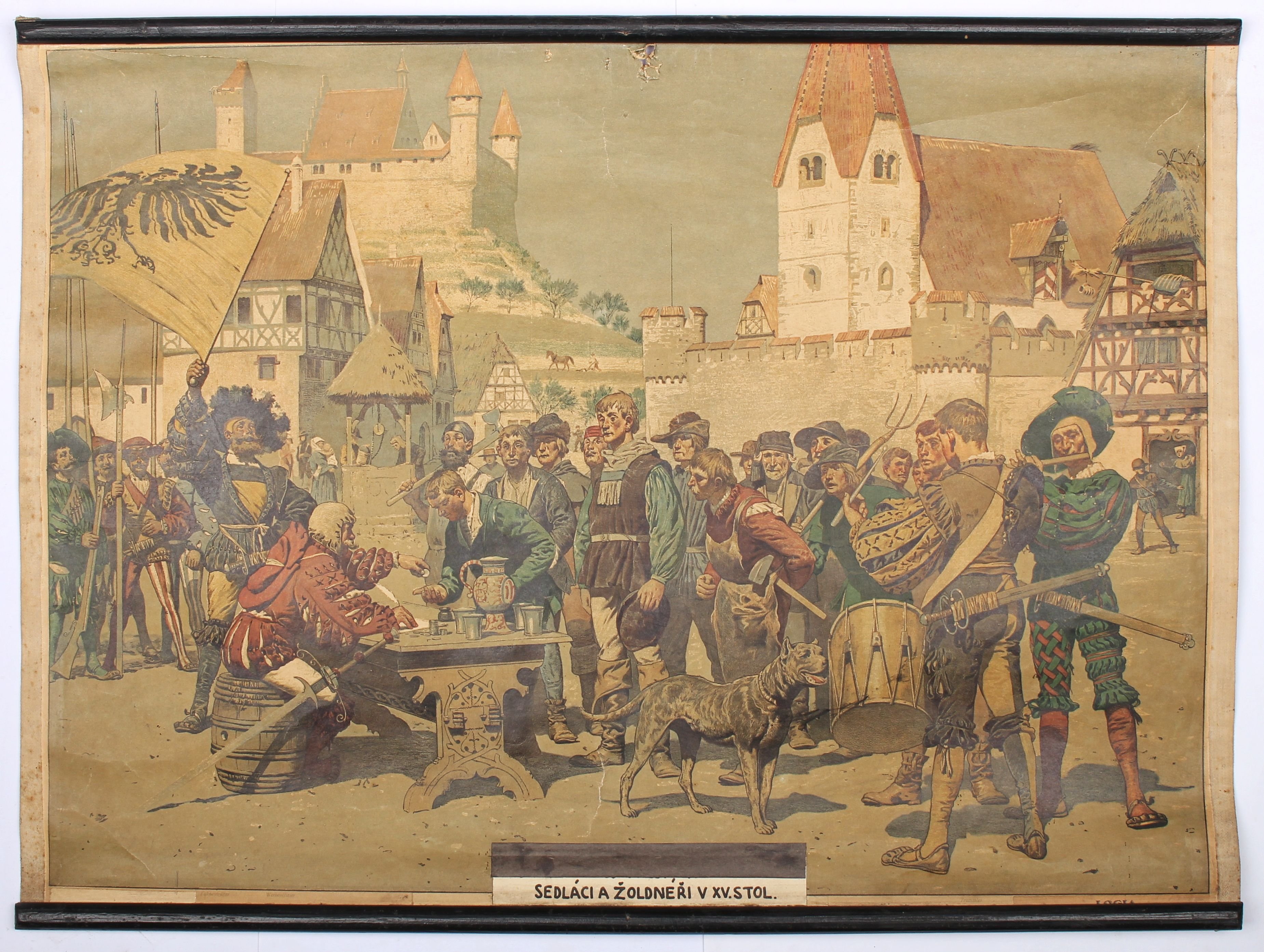 Školní plakát - Sedláci a žoldnéři v XV. století