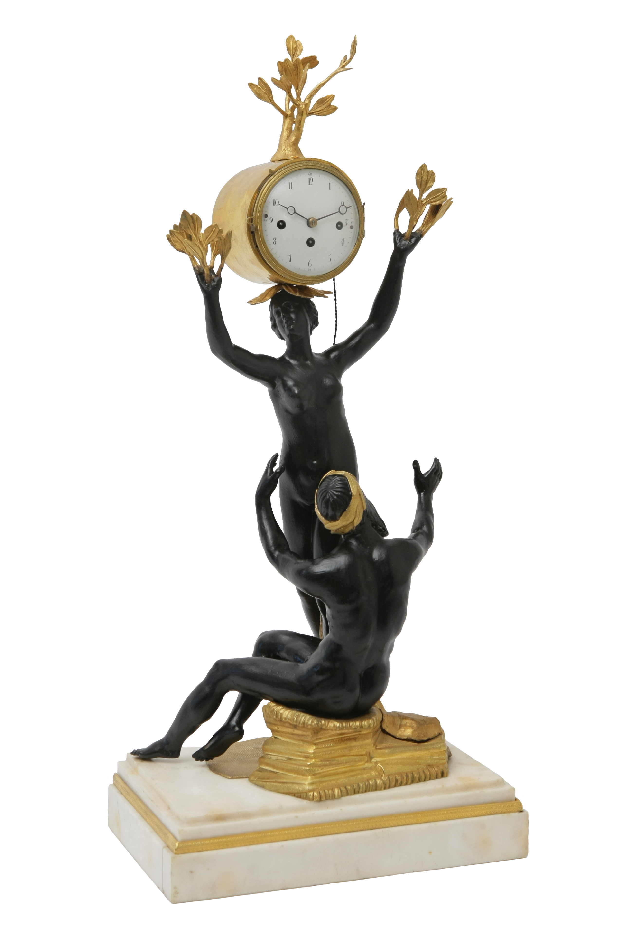 Raritní vídeňské empírové hodiny - Apollón a Dafné