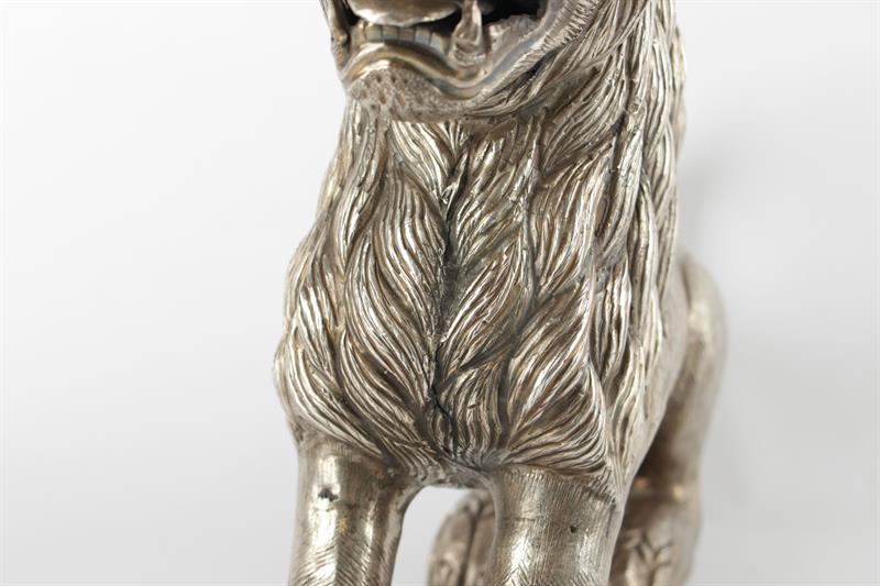 An Important and Very Rare Indian Silver Lion