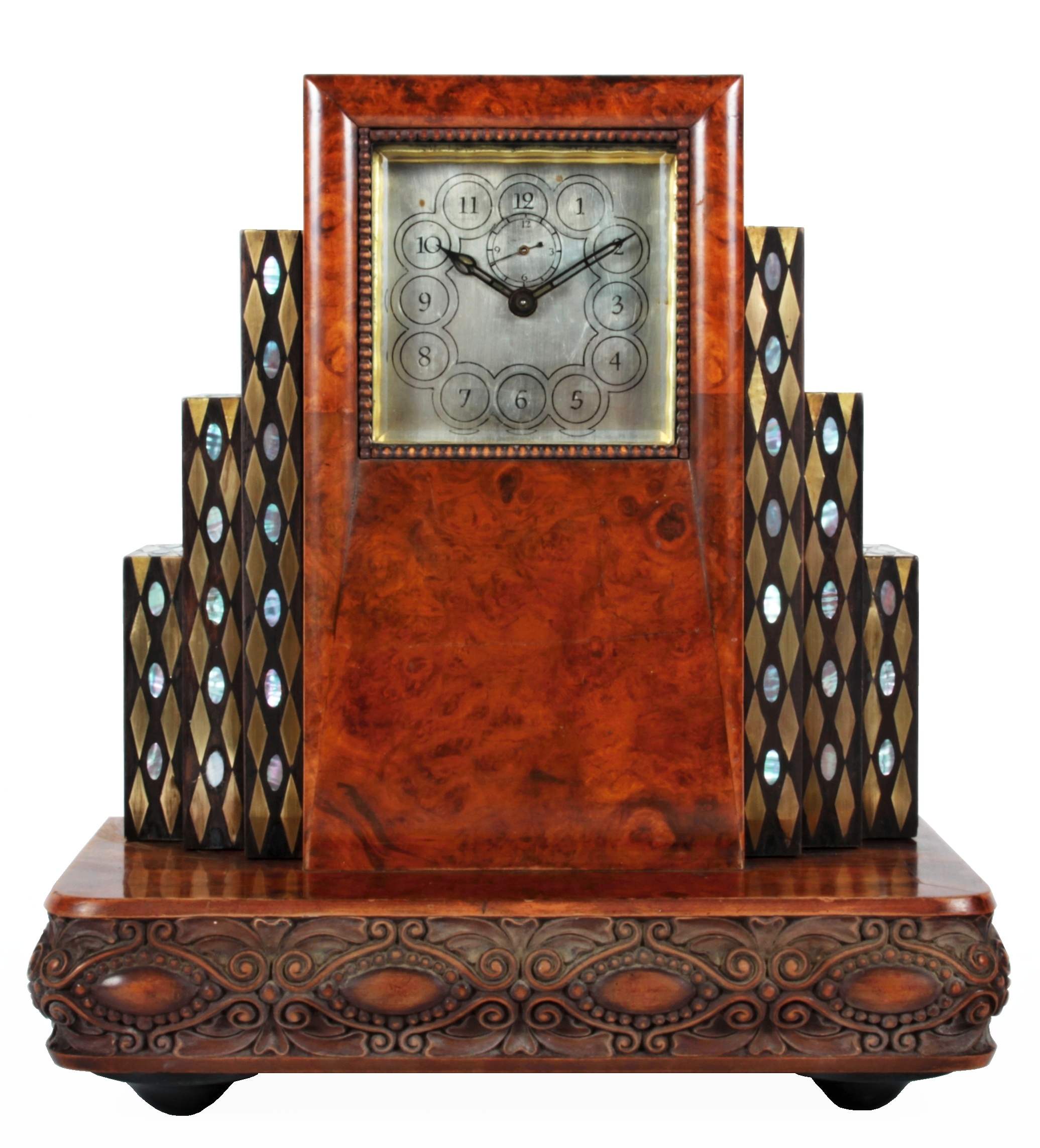 Otto Prutscher - stolní hodiny s budíkem
