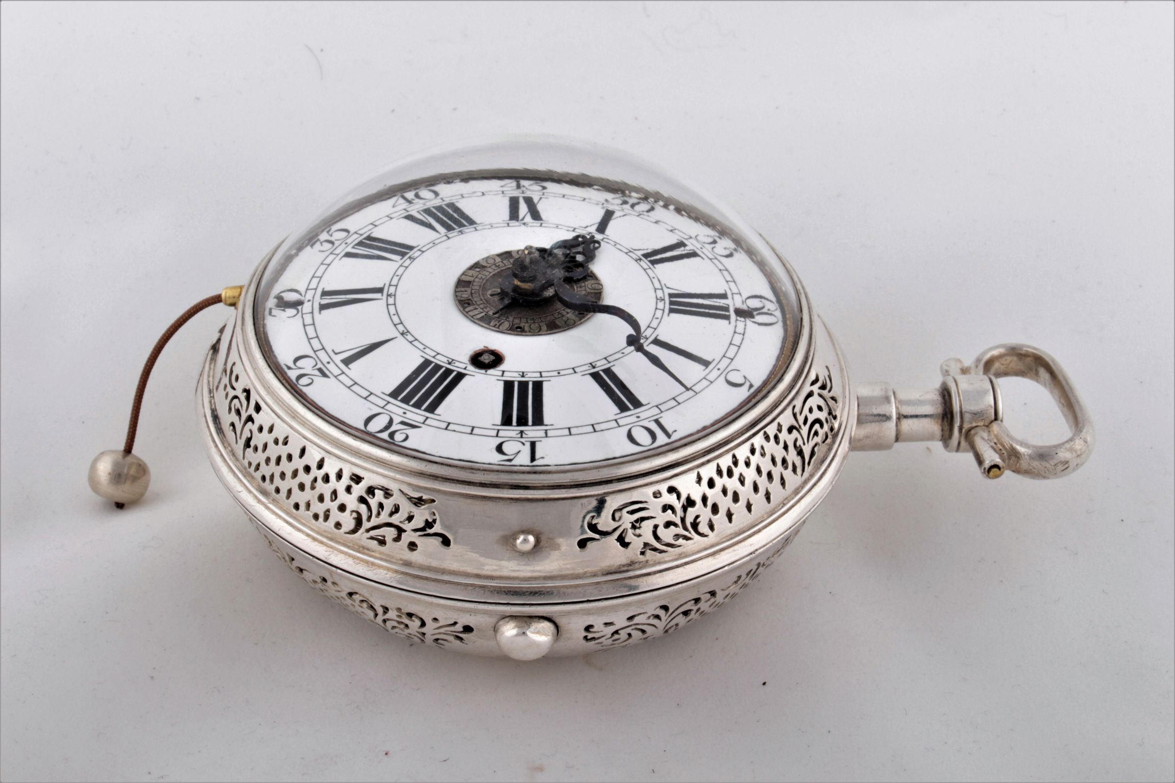 A large silver coach watch / coach clock labeled Jos. Mirroir Paris |  Watches | Antiques - Gallery USTAR