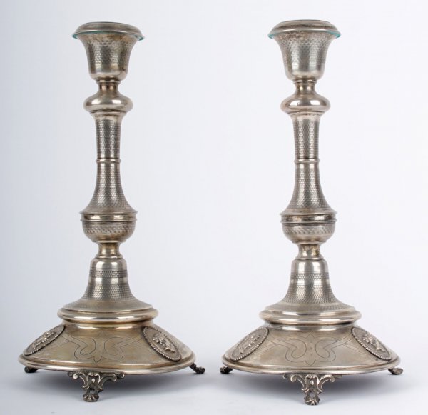 Silver candlesticks (Pair)