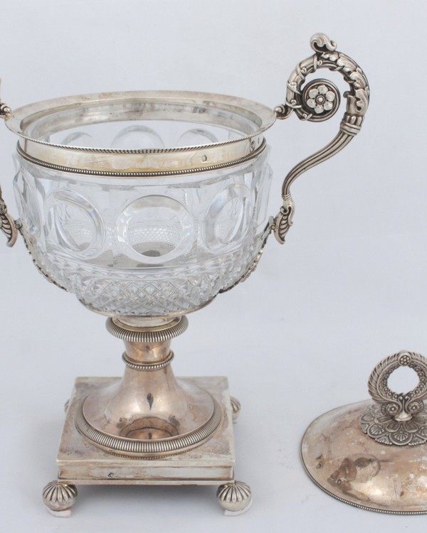 Silver cup with lid