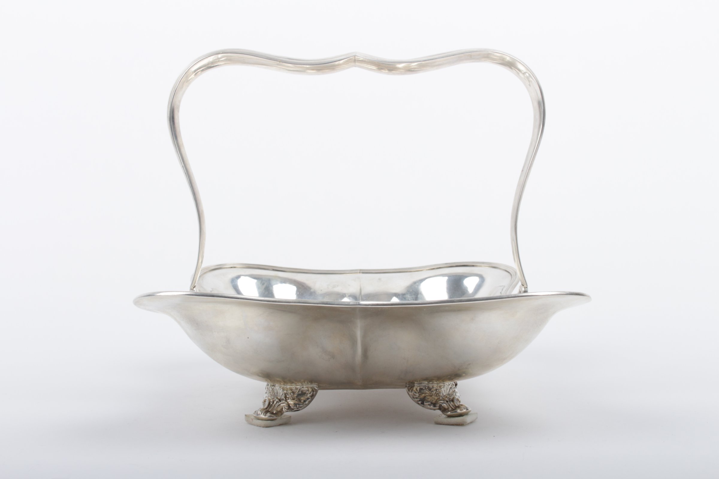 Silver bowl with handle decorated with coat of arms