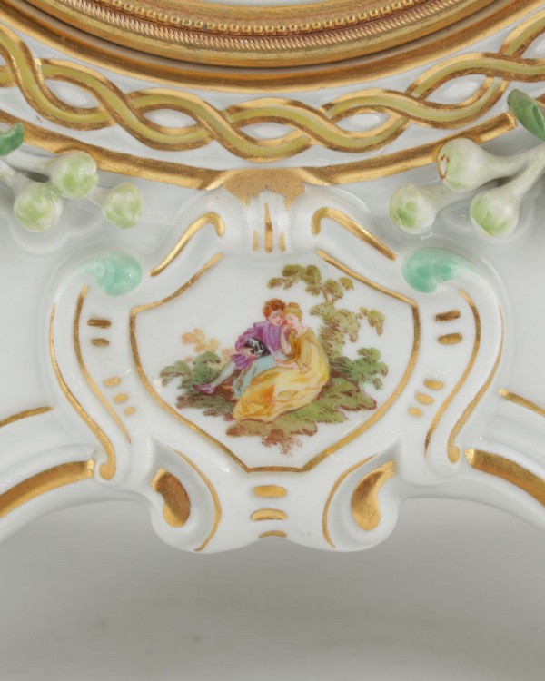 Porcelánové stolní hodiny Meissen