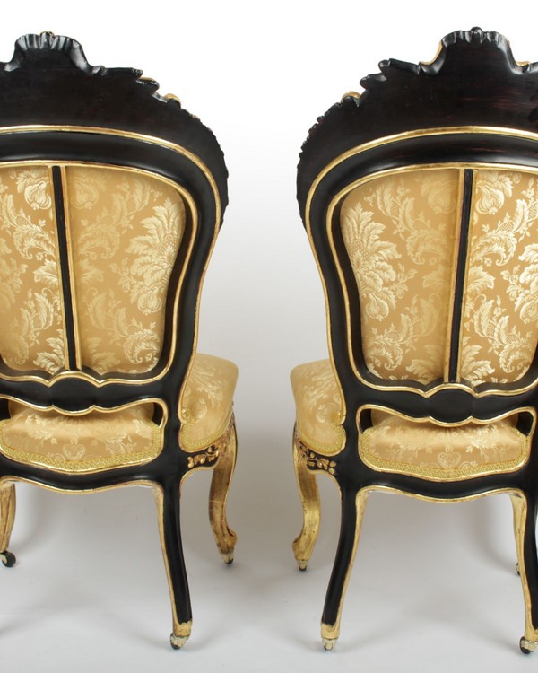 A Pair of Very Rare Rococo Carved Armchairs