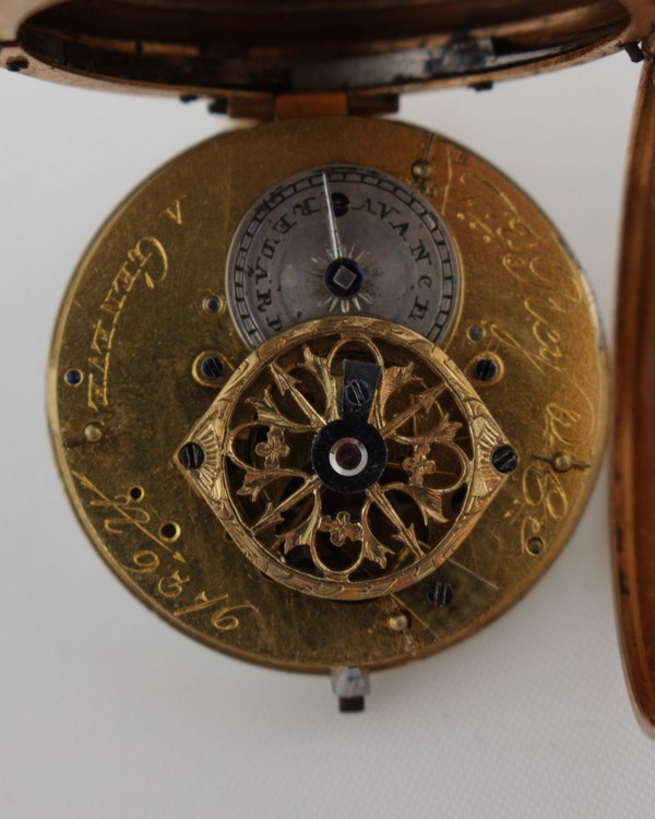 Pocket watch decorated with figurative enamel