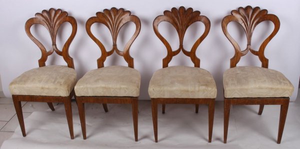 Sada 4 kusů víděnských židlí - biedermeir