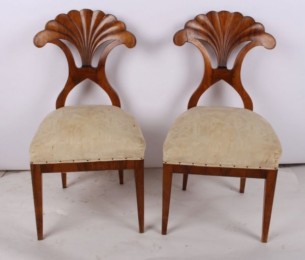 Sada 2 kusů vídeňských židlí - biedermeir